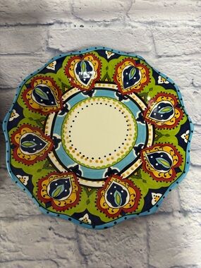 TABLETOPS UNLIMITED ESPANA BOCCA 11.5" DINNER PLATES~TURQUOISE Set Of 2